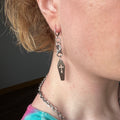 “six feet deep” chainmail earrings