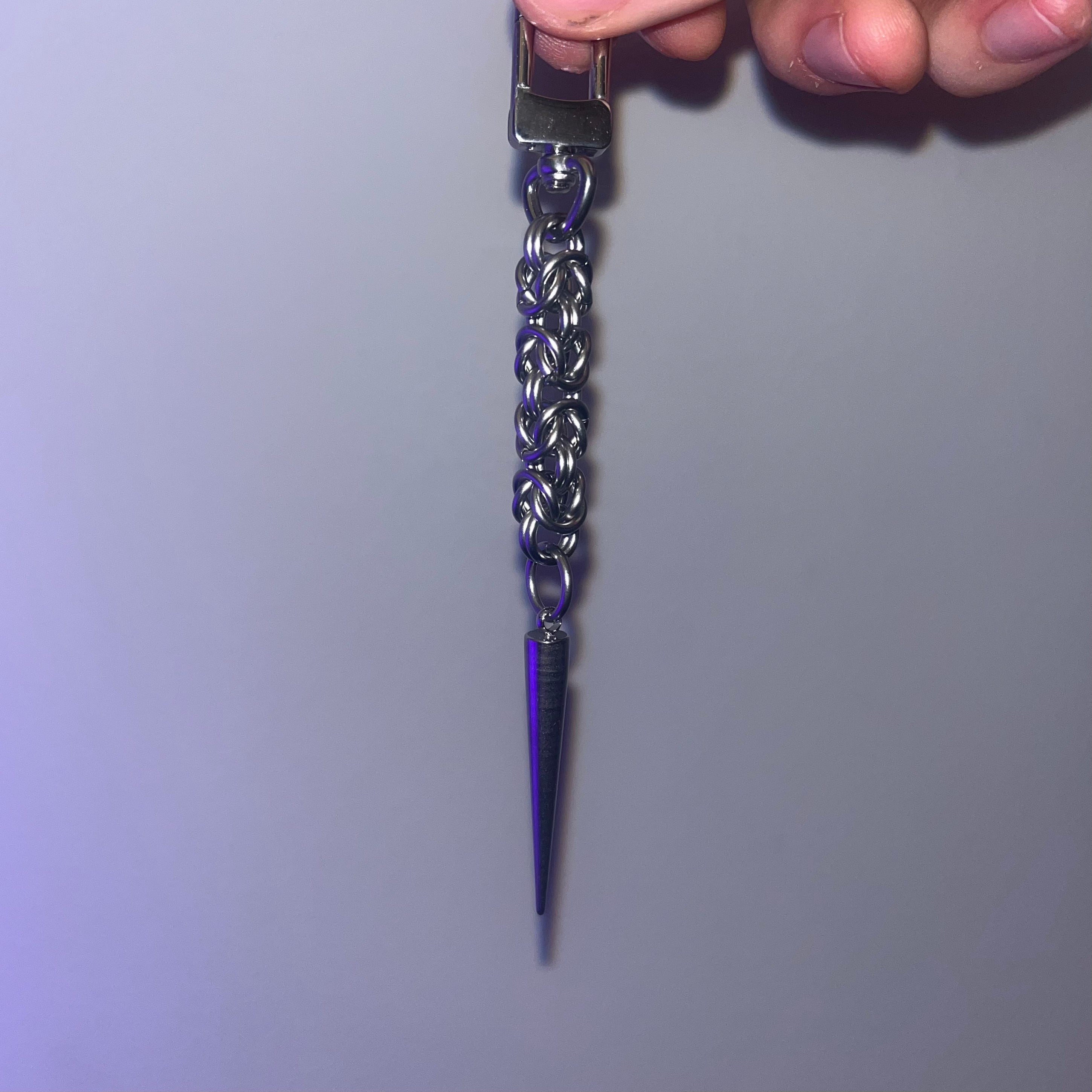 “thrash” chainmail keychain charm