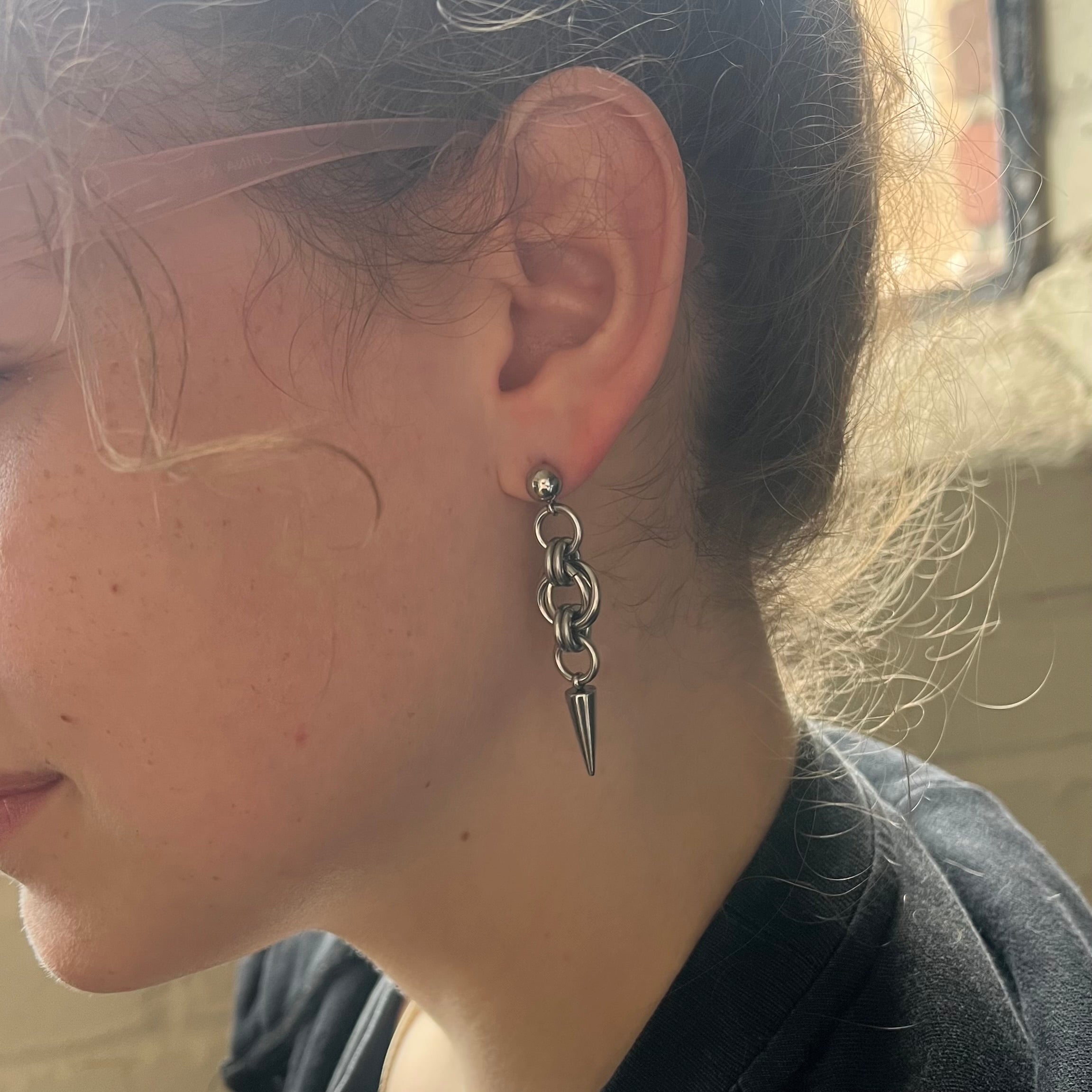 “thorn” chainmail earrings