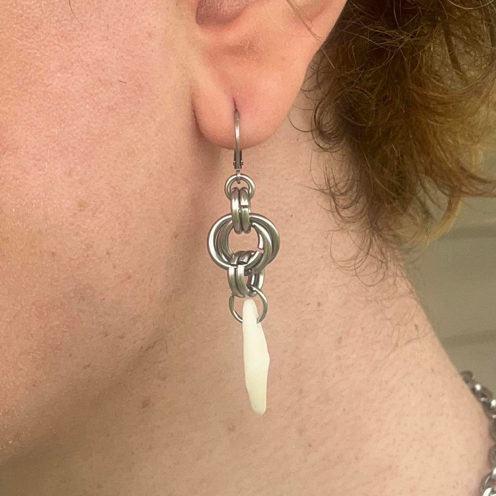 “savage” chainmail earrings