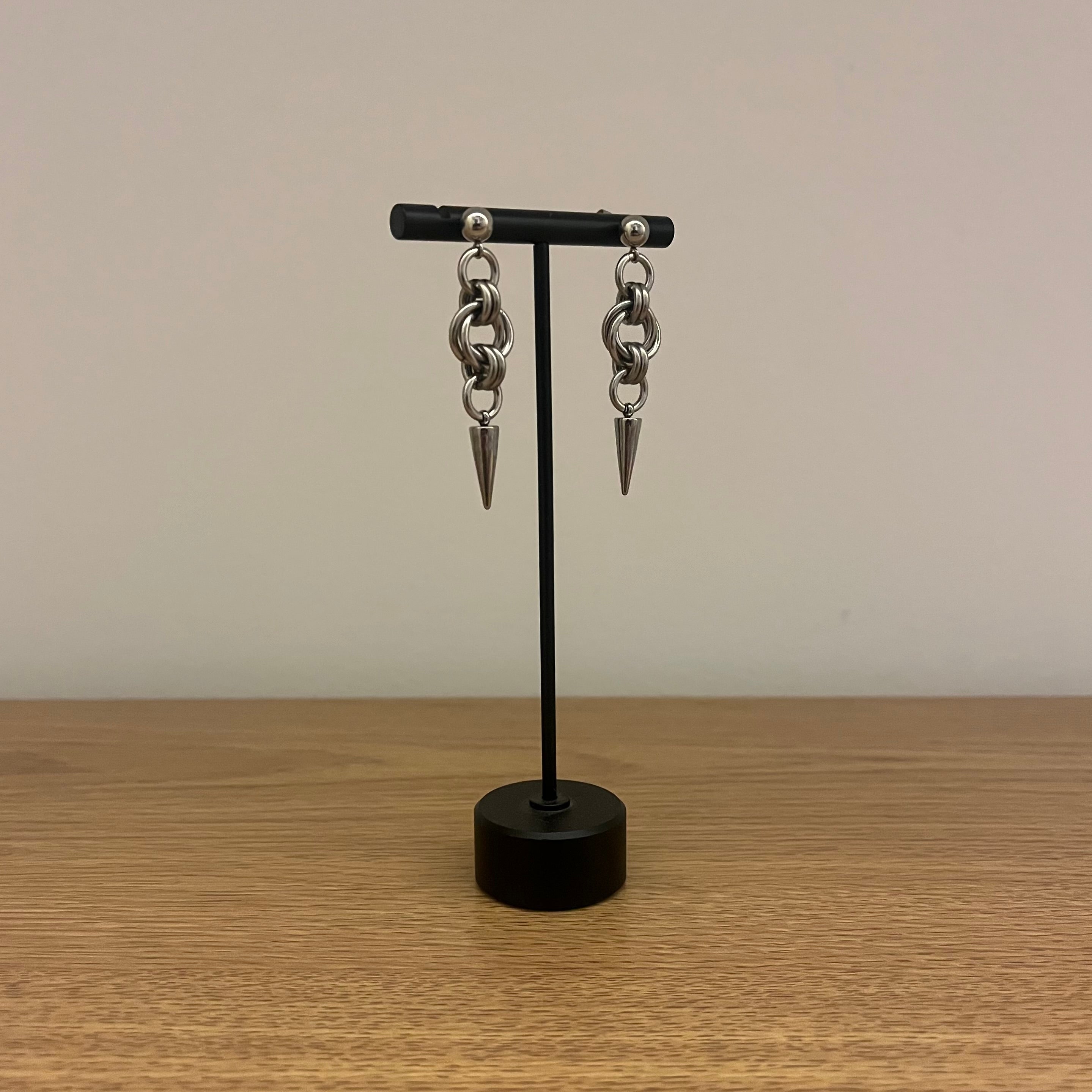“thorn” chainmail earrings