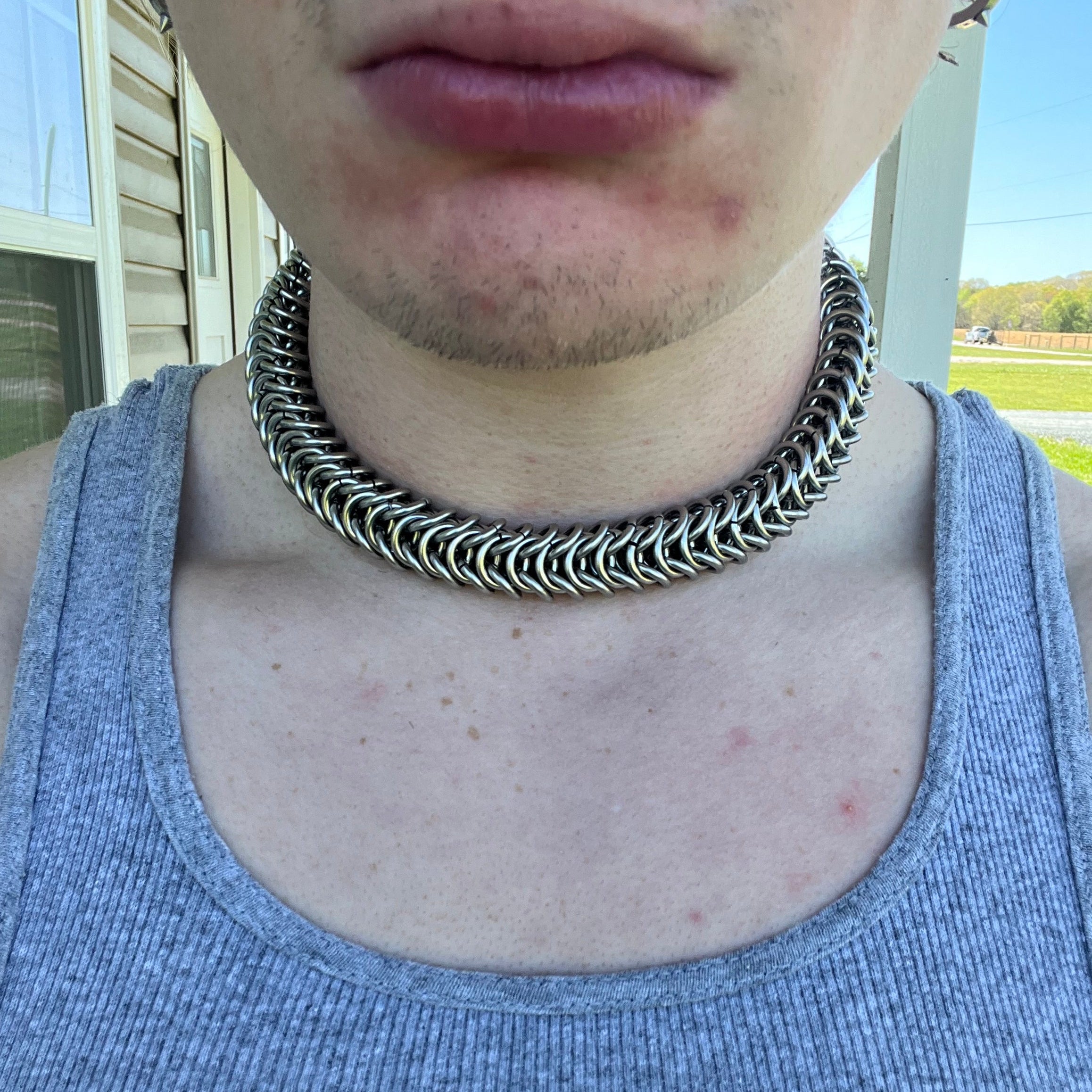 chunky chainmail choker