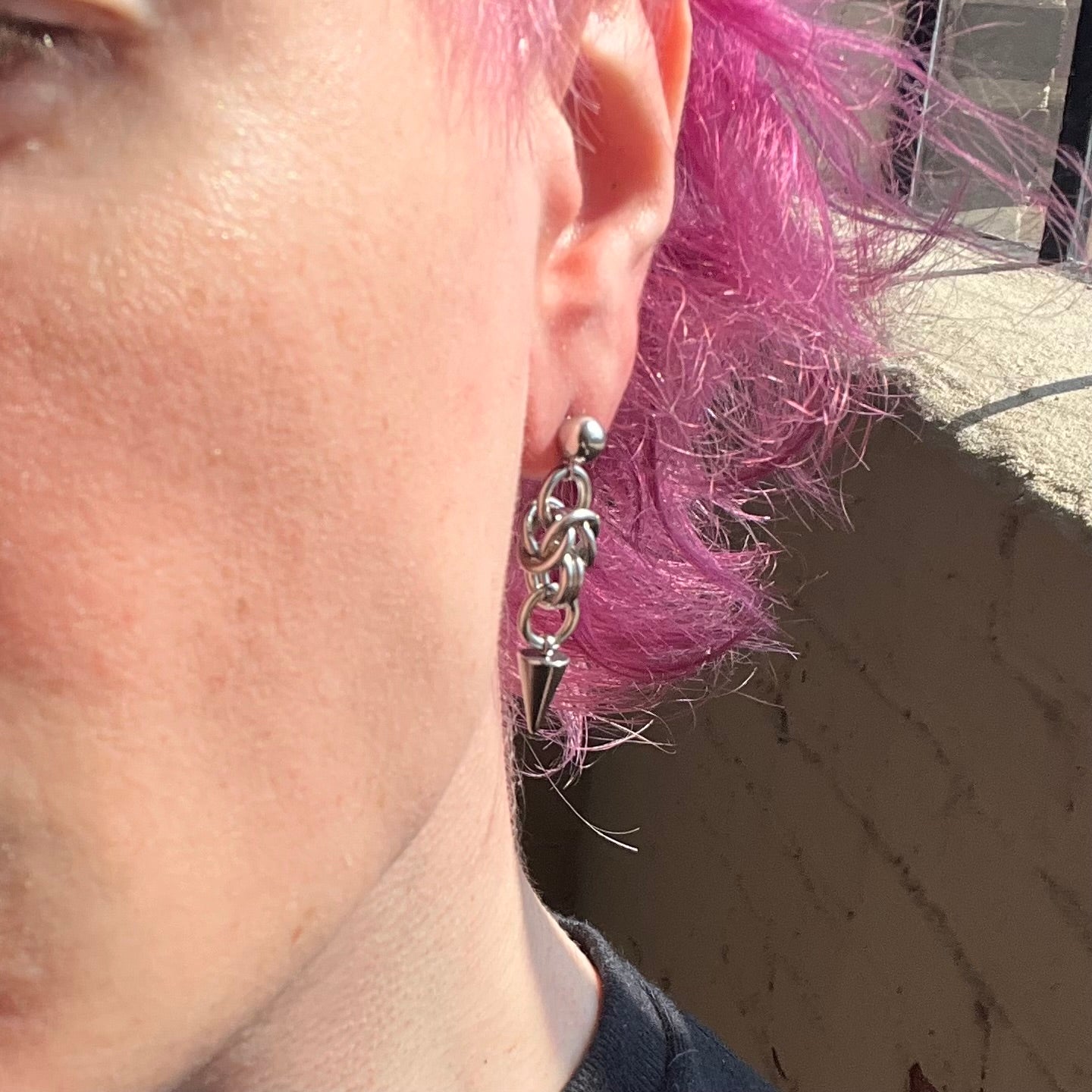 “grime” chainmail earrings