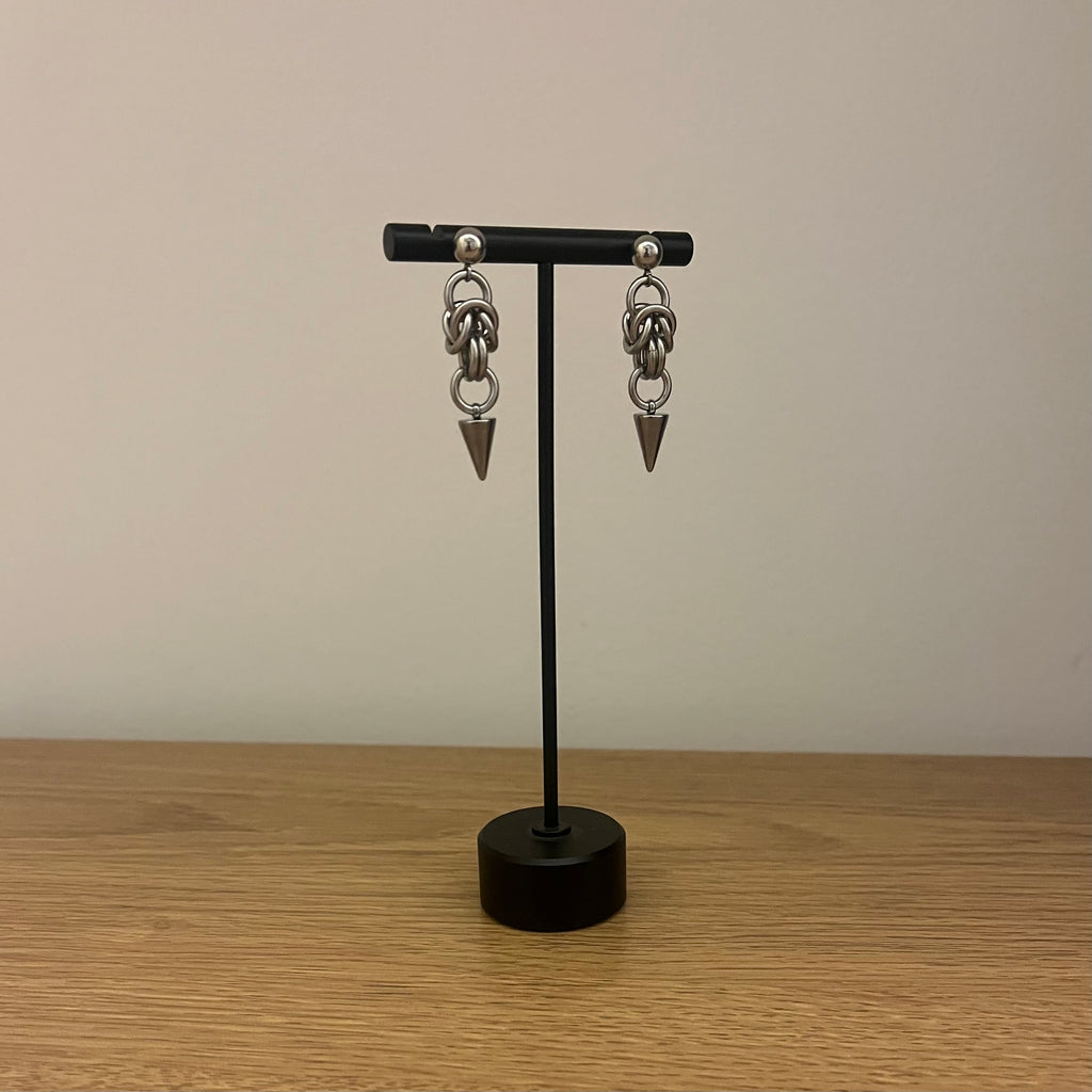 “grime” chainmail earrings
