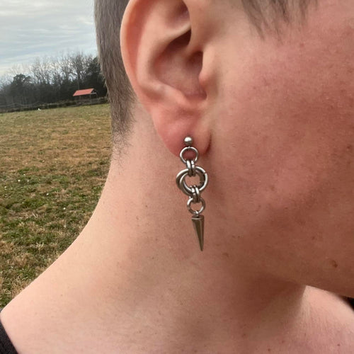 “thorn” chainmail earrings