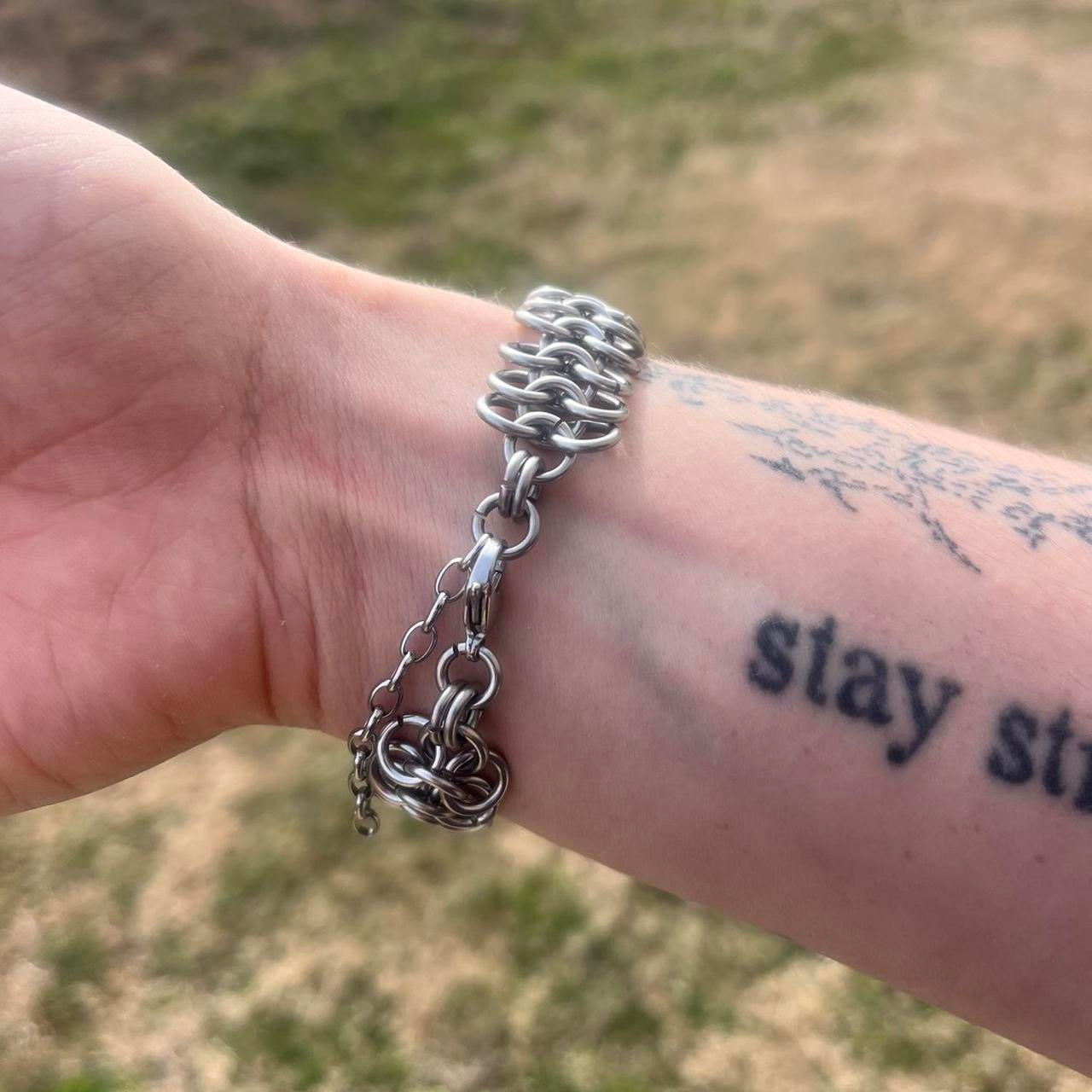 wide chainmail bracelet