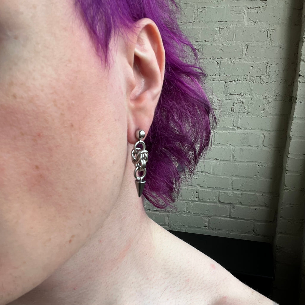 “grime” chainmail earrings
